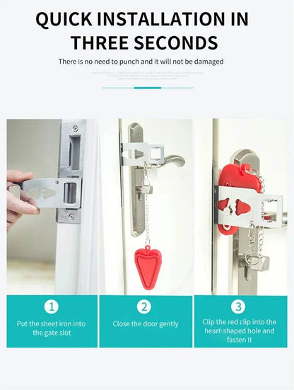 Portable Door Lock for Travel | Anti-Theft Hotel Lock