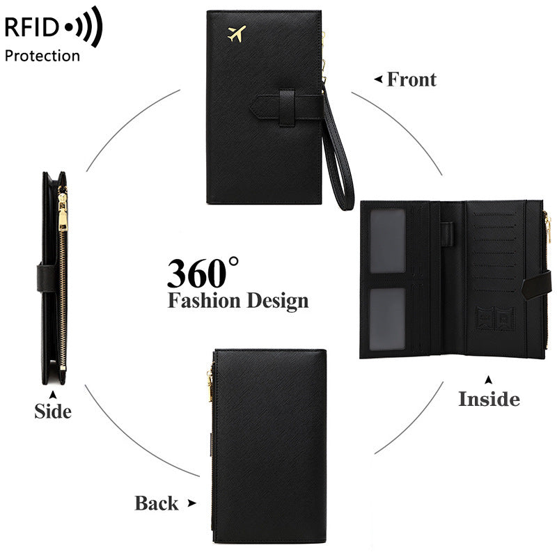 RFID Passport Holder Multifunctional Long Wallet