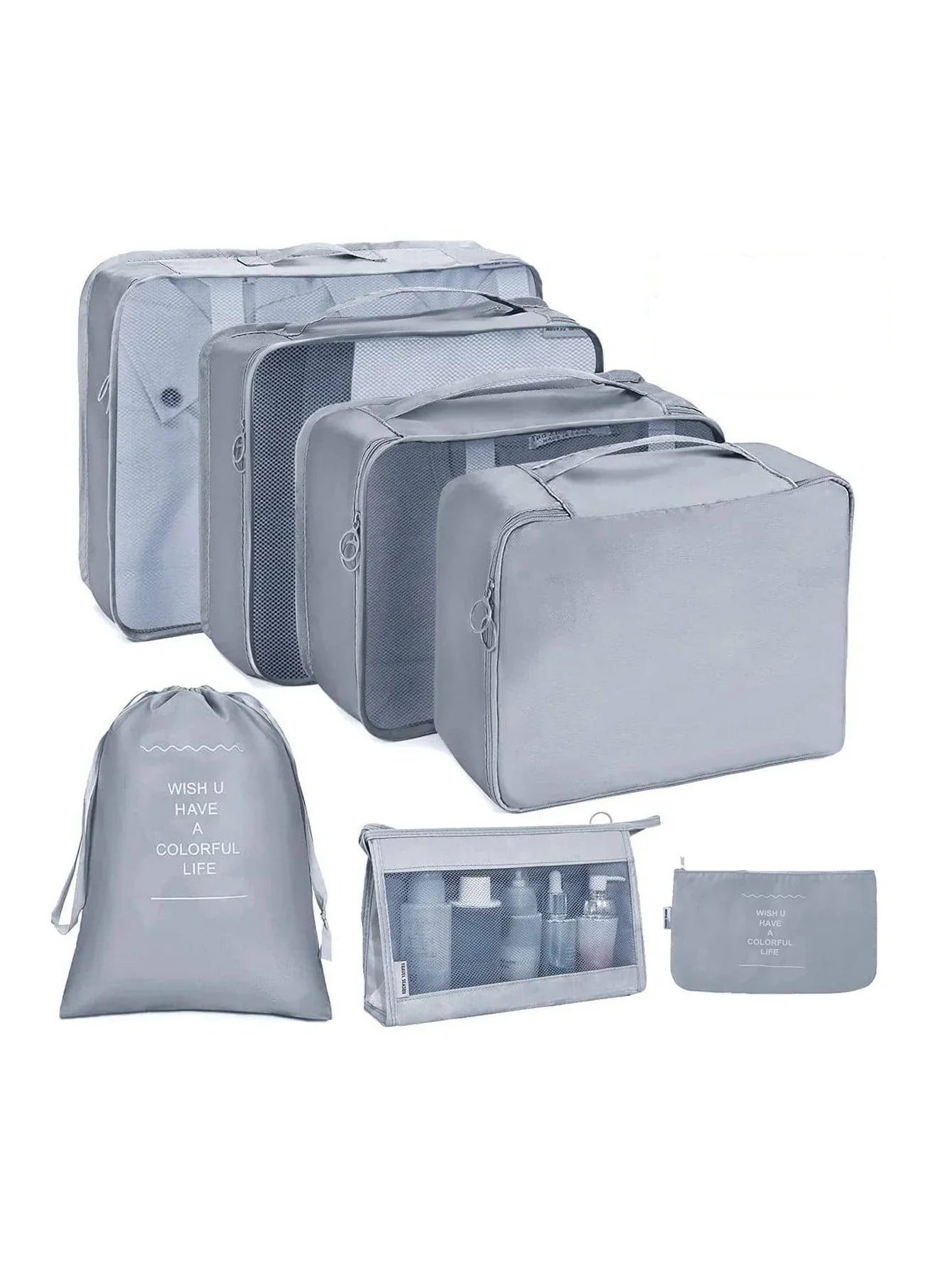 7/8/9/10-Piece Travel Organizer Packing Cubes Set – Portable Luggage Storage Bags for Clothes, Shoes & Accessories