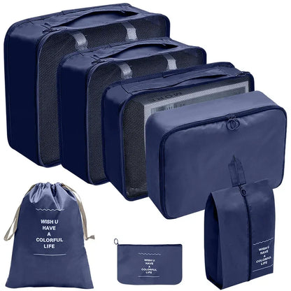 7/8/9/10-Piece Travel Organizer Packing Cubes Set – Portable Luggage Storage Bags for Clothes, Shoes & Accessories