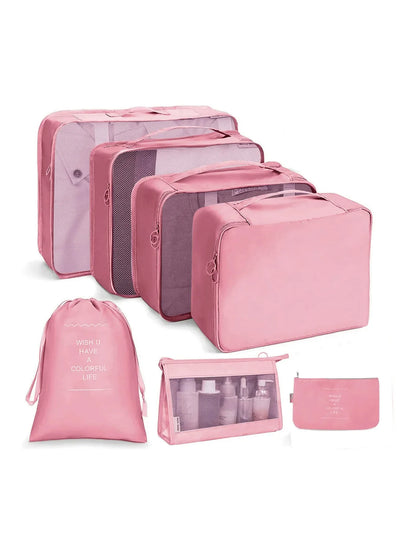 7/8/9/10-Piece Travel Organizer Packing Cubes Set – Portable Luggage Storage Bags for Clothes, Shoes & Accessories