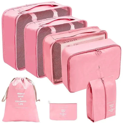 7/8/9/10-Piece Travel Organizer Packing Cubes Set – Portable Luggage Storage Bags for Clothes, Shoes & Accessories